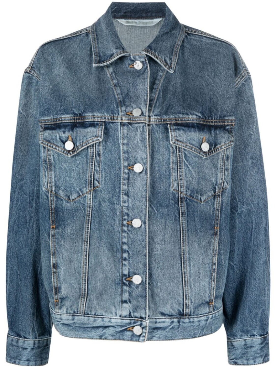 Palm Angels джинсовая куртка с принтом, синий 
Palm Angels джинсовая куртка с принтом, синий