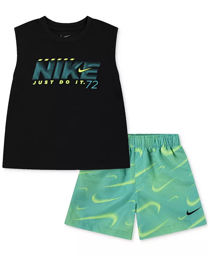 Детский комплект для мальчиков: майка Rhythm Dri-FIT и шорты с принтом, 2 предмета Nike, синий
Детский комплект для мальчиков: майка Rhythm Dri-FIT и шорты с принтом, 2 предмета Nike, синий