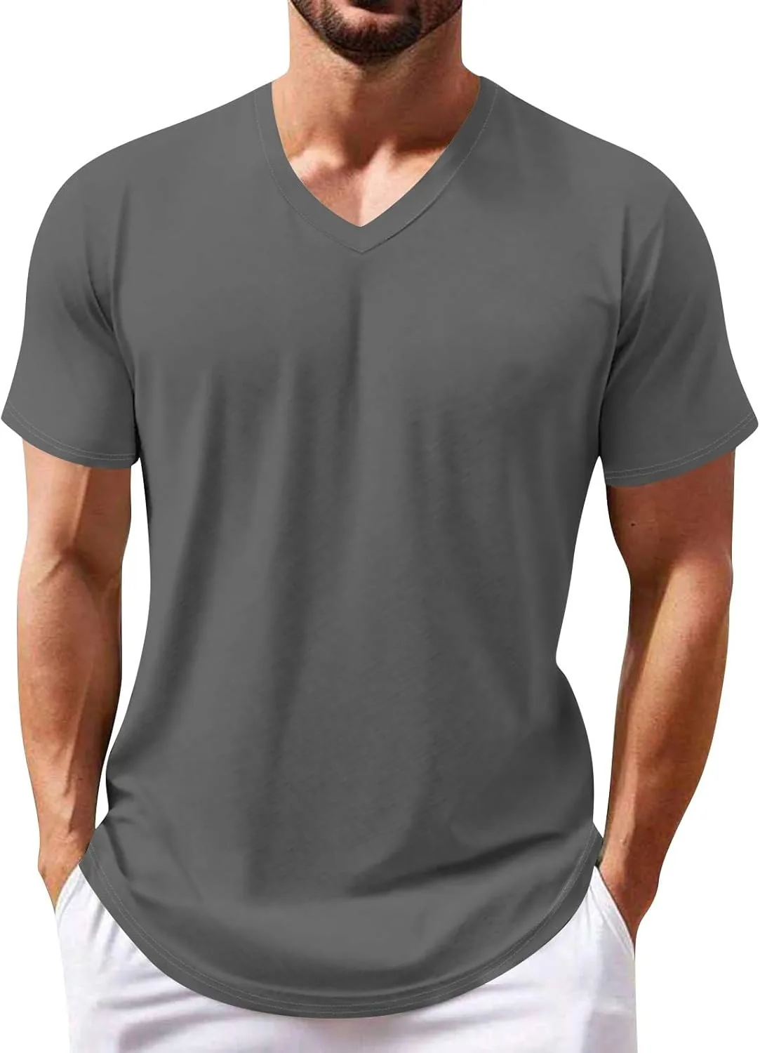 Мужская футболка с V-образным вырезом, короткий рукав, размеры S-3XL Ymosrh
Мужская футболка с V-образным вырезом, короткий рукав, размеры S-3XL Ymosrh