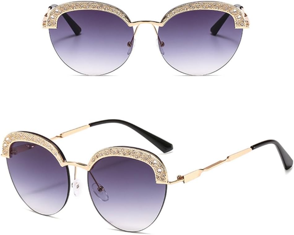 Круглые солнцезащитные очки для женщин, полуободковая оправа из сплава с алмазной оправой, градиентными линзами, металлическими шарнирами, защитой от УФ-излучения UV400 MTZJH, C2
Круглые солнцезащитные очки для женщин, полуободковая оправа из сплава с алмазной оправой, градиентными линзами, металлическими шарнирами, защитой от УФ-излучения UV400 MTZJH, C2