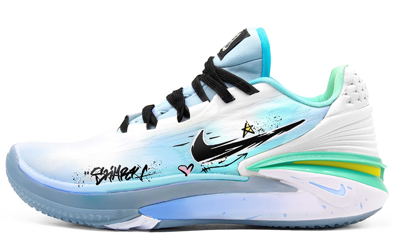 Баскетбольные кроссовки Air Zoom GT Cut 2 мужские с низким верхом белого/синего цвета Nike