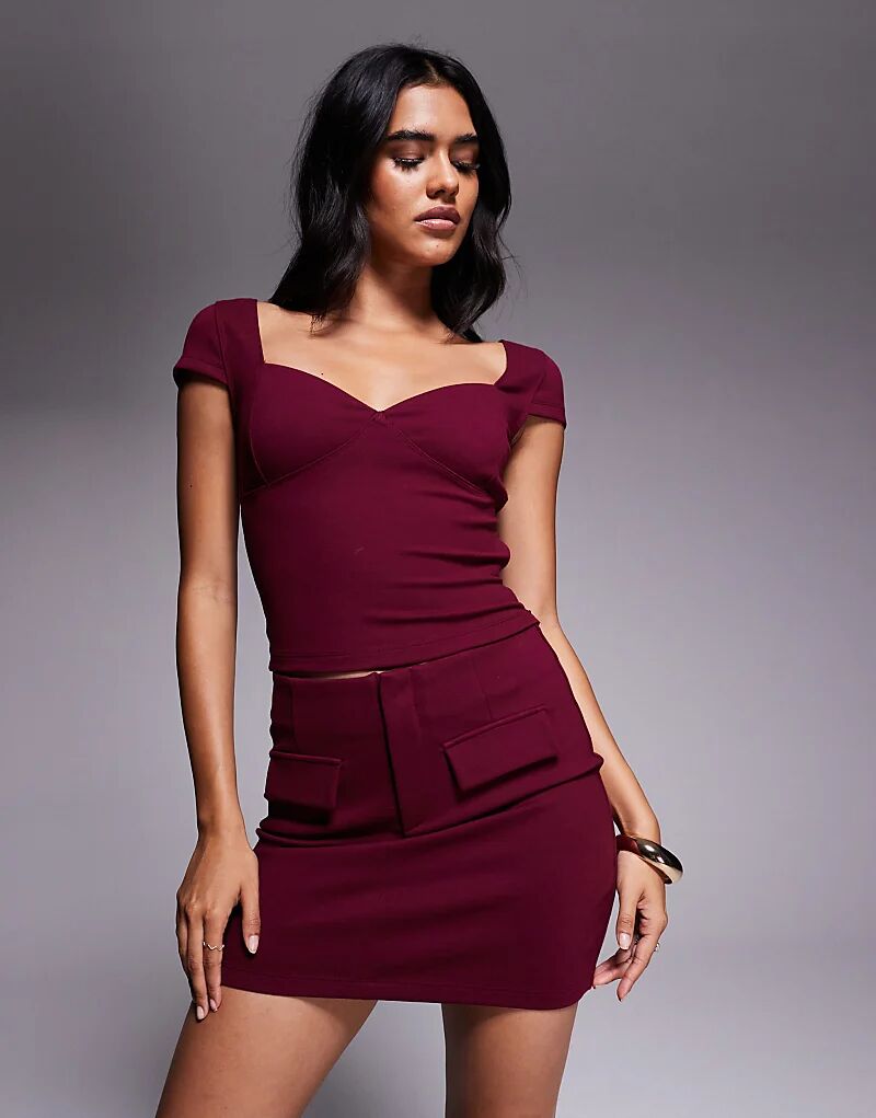 Структурированный топ-понте ASOS DESIGN бордового цвета
Структурированный топ-понте ASOS DESIGN бордового цвета