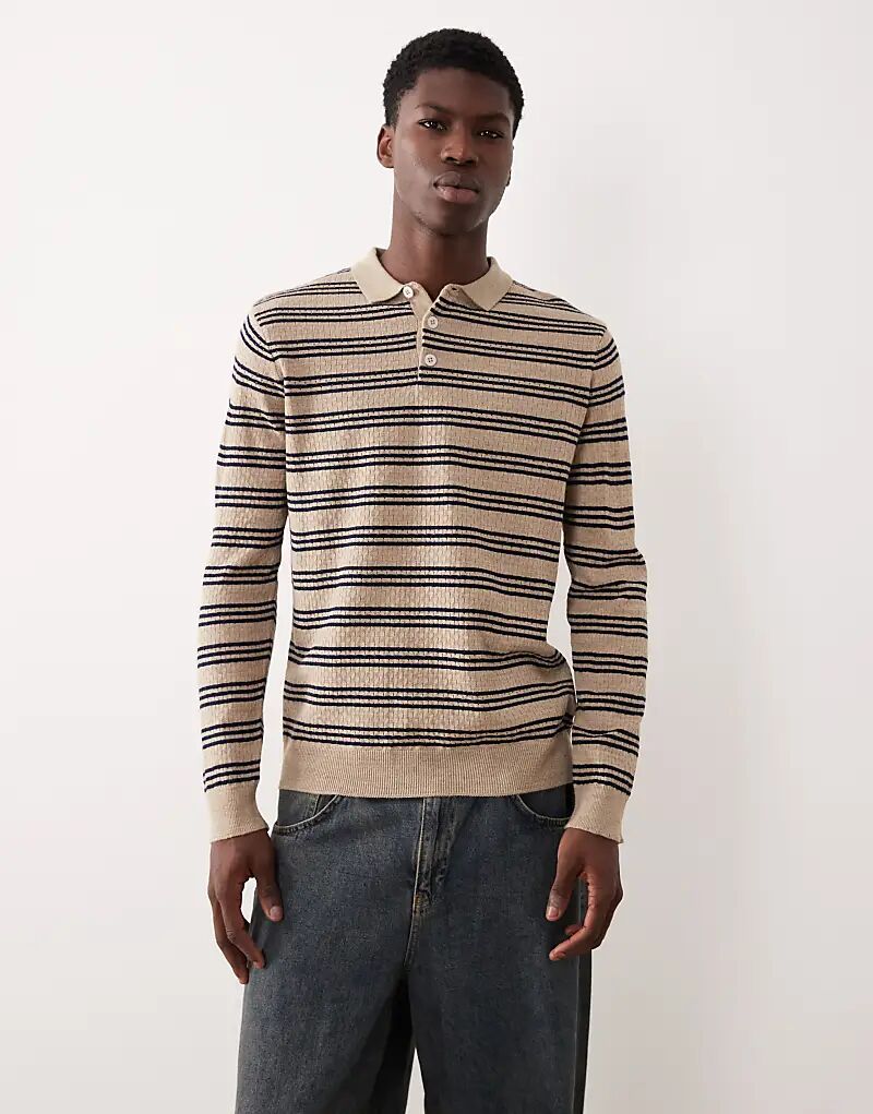 Трикотажное поло в полоску с длинными рукавами цвета экрю от ASOS DESIGN
Трикотажное поло в полоску с длинными рукавами цвета экрю от ASOS DESIGN