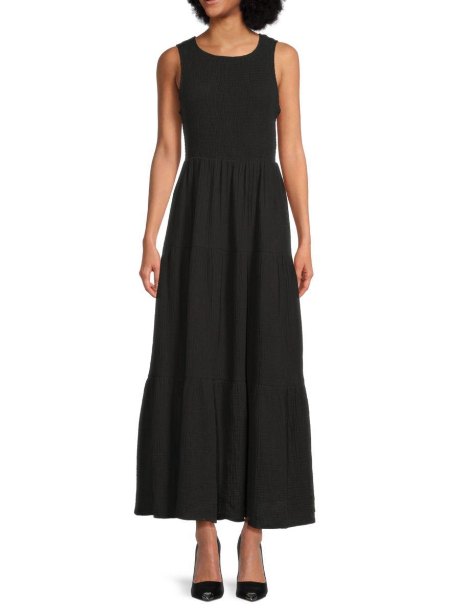 Платье макси с присборенным ярусом DKNY, черный
Платье макси с присборенным ярусом DKNY, черный