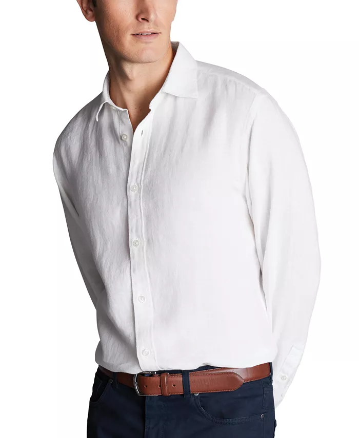 Мужская приталенная длинная рубашка из льна с застежкой на пуговицы Charles Tyrwhitt, белый
Мужская приталенная длинная рубашка из льна с застежкой на пуговицы Charles Tyrwhitt, белый