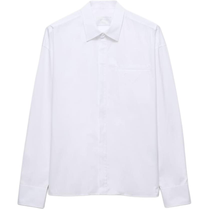 Футболка из хлопка с треугольным логотипом PRADA, белая
Футболка из хлопка с треугольным логотипом PRADA, белая