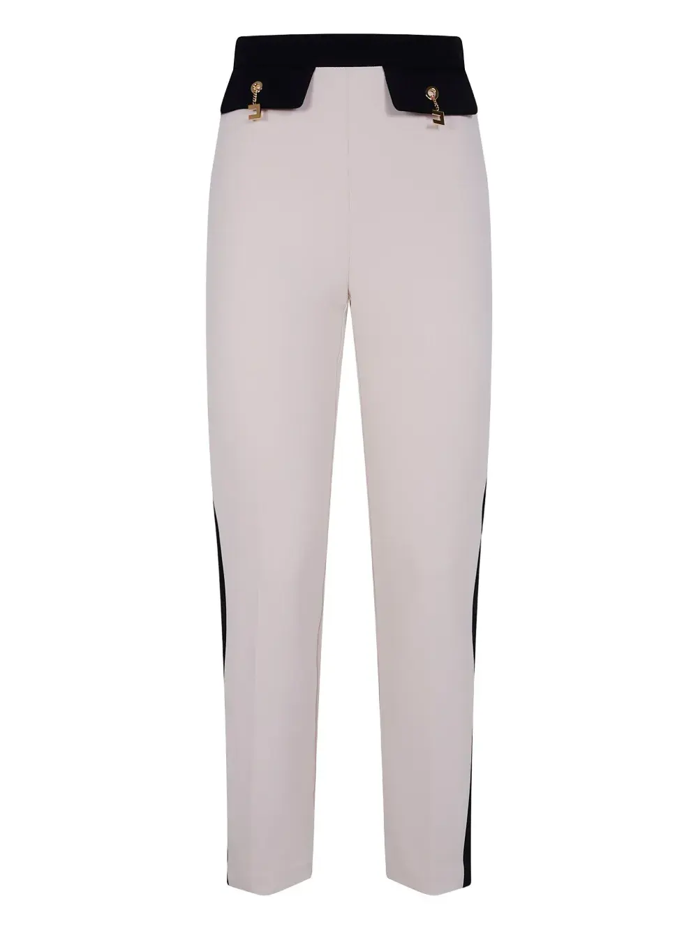 Брюки с полосками по бокам и логотипом Elisabetta Franchi, белый
Брюки с полосками по бокам и логотипом Elisabetta Franchi, белый