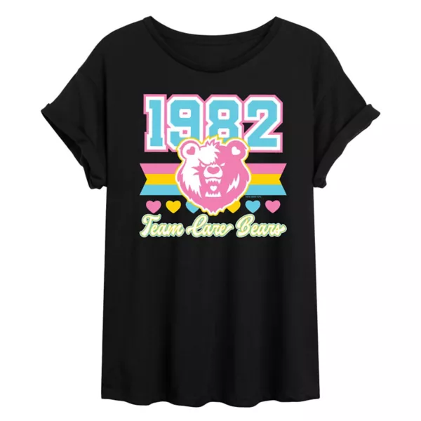 Футболка большого размера с изображением медведей-помощников команды "Медведи заботы" 1982 года Licensed Character, черный 
Футболка большого размера с изображением медведей-помощников команды "Медведи заботы" 1982 года Licensed Character, черный