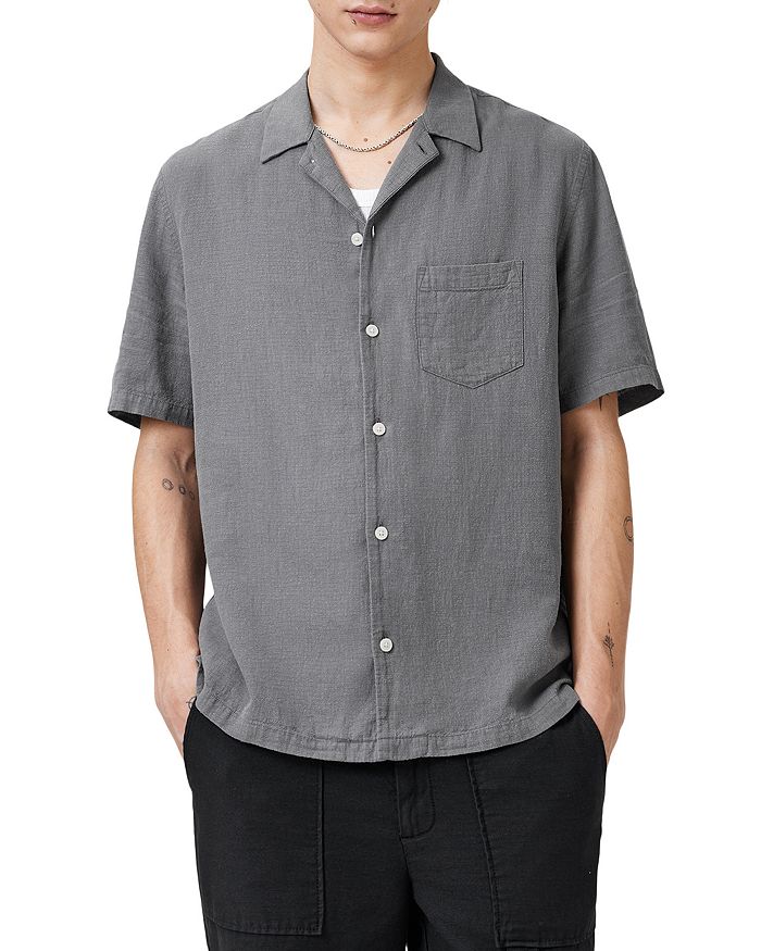 Веда Расслабленная Рубашка Camp Shirt ALLSAINTS, серый 
Веда Расслабленная Рубашка Camp Shirt ALLSAINTS, серый