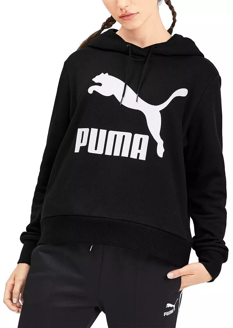 Женская классическая худи с логотипом Puma, черный 
Женская классическая худи с логотипом Puma, черный