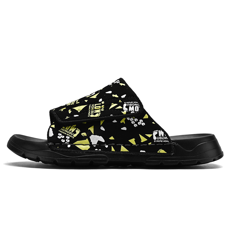 Grumpy ram Скользоустойчивые износостойкие шлепанцы мужские - черный желтый, цвет Black Yellow 
Grumpy ram Скользоустойчивые износостойкие шлепанцы мужские - черный желтый, цвет Black Yellow