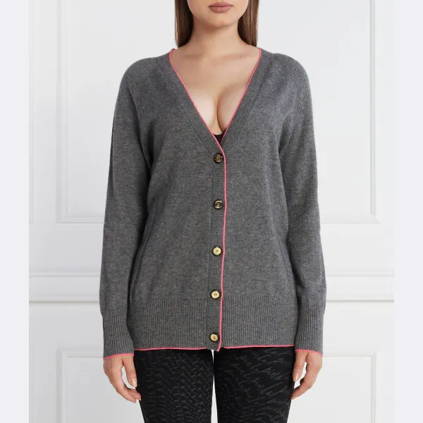 Шерстяной кардиган классического кроя с добавлением кашемира Pinko, серый
Шерстяной кардиган классического кроя с добавлением кашемира Pinko, серый