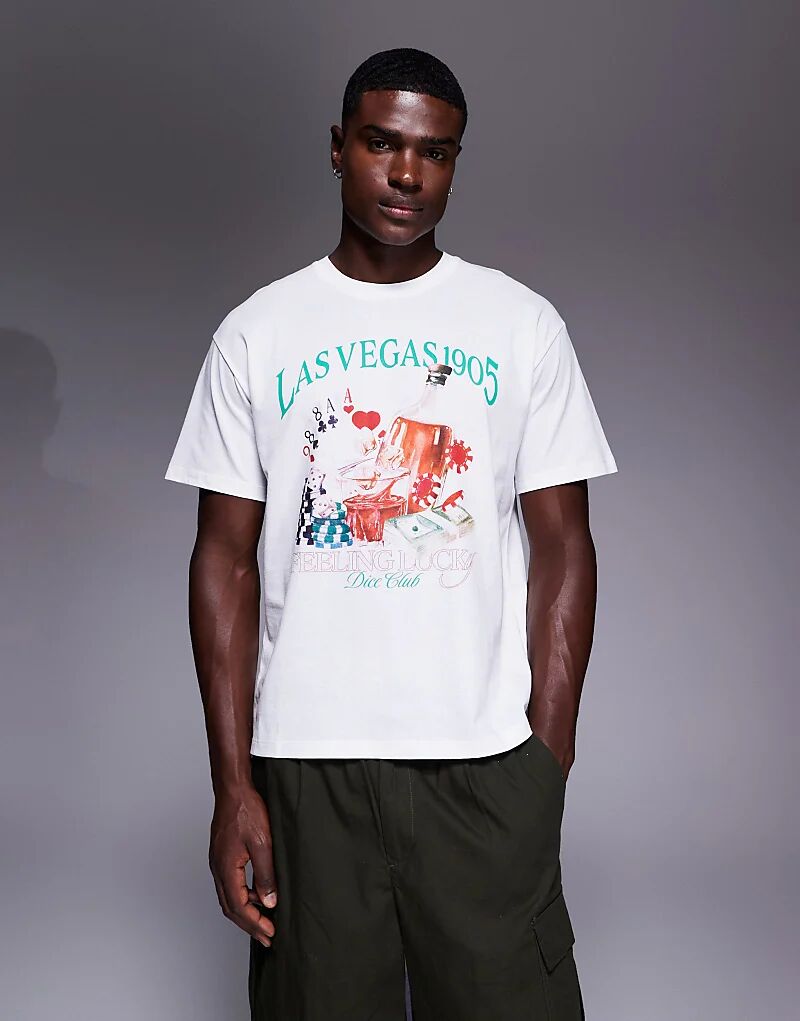 Футболка ADPT оверсайз с принтом Лас-Вегаса на спине белого цвета 
Футболка ADPT оверсайз с принтом Лас-Вегаса на спине белого цвета