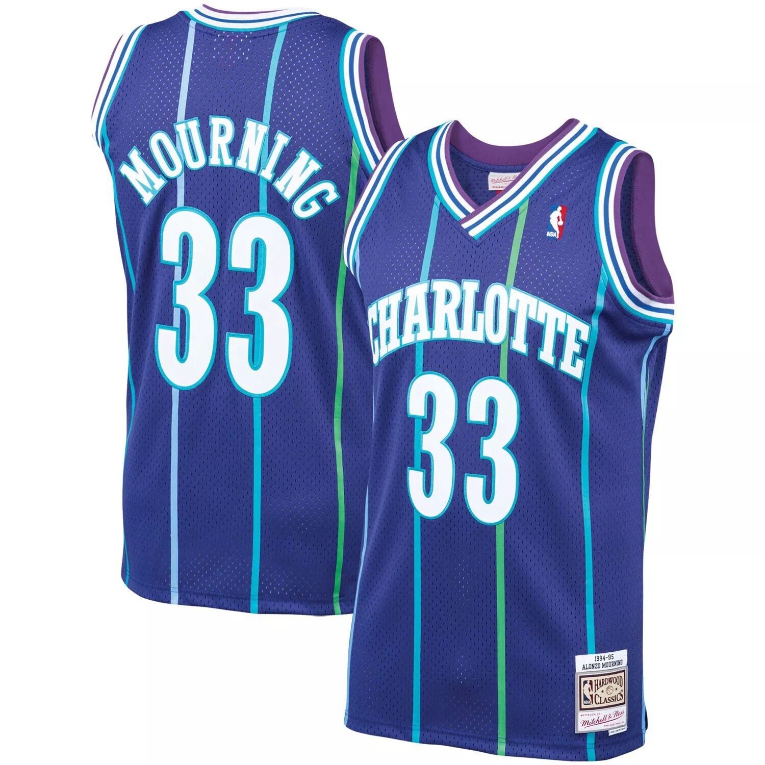 Мужская джерси Mitchell & Ness Alonzo Mourning Purple Charlotte Hornets 1994-95 гг. из твердой древесины Classics Swingman
Мужская джерси Mitchell & Ness Alonzo Mourning Purple Charlotte Hornets 1994-95 гг. из твердой древесины Classics Swingman