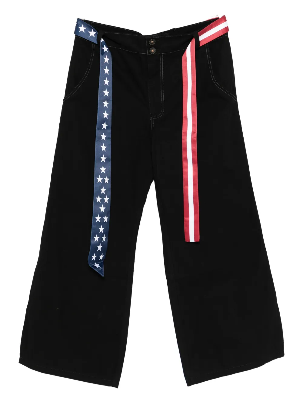 Контрастные брюки широкого кроя с поясом MADFRENZY, черный
Контрастные брюки широкого кроя с поясом MADFRENZY, черный