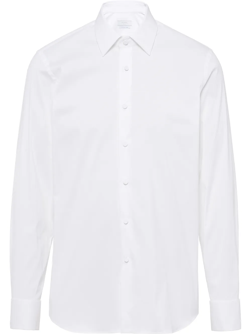 Рубашка на пуговицах с косым воротником Prada, белый
Рубашка на пуговицах с косым воротником Prada, белый