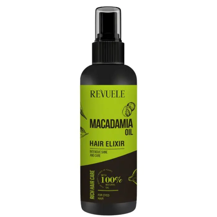 Масло для волос macadamia oil hair elixir protección cabello teñido Revuele, объем 120 мл
Масло для волос macadamia oil hair elixir protección cabello teñido Revuele, объем 120 мл