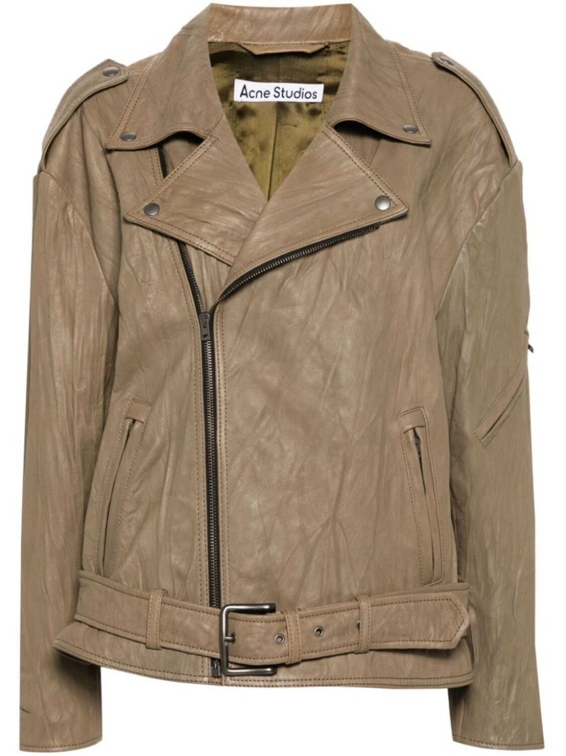 Байкерская куртка с жатым эффектом Acne Studios, коричневый
Байкерская куртка с жатым эффектом Acne Studios, коричневый