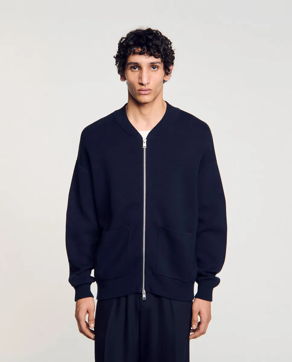 Мужская трикотажная куртка на молнии Sandro, тёмно-синий
Мужская трикотажная куртка на молнии Sandro, тёмно-синий