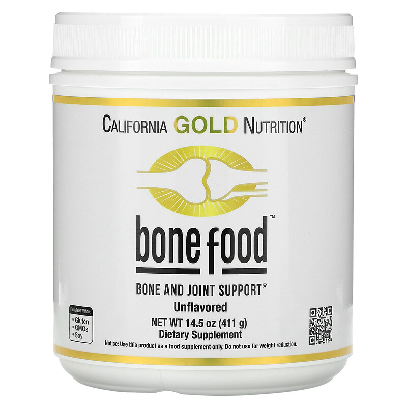 California Gold Nutrition, Bone Food с пептидами коллагена, гиалуроновой кислотой, витаминами и минералами, 411 г (14,50 унции)
California Gold Nutrition, Bone Food с пептидами коллагена, гиалуроновой кислотой, витаминами и минералами, 411 г (14,50 унции)