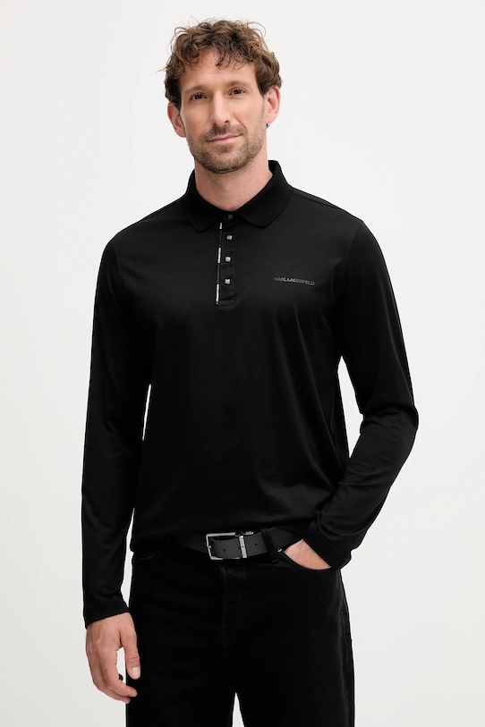 Хлопковый лонгслив Karl Lagerfeld, черный
Хлопковый лонгслив Karl Lagerfeld, черный