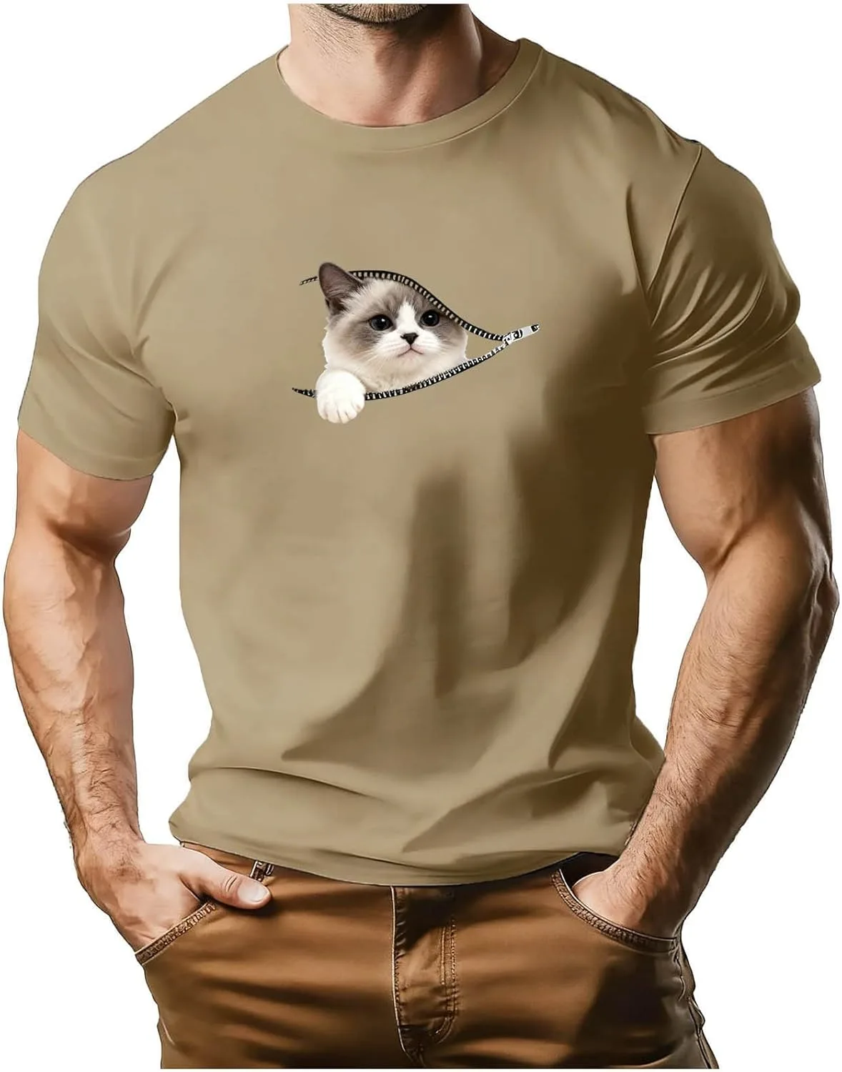Мужская футболка с принтом собаки или кошки, свободный крой, летняя, короткий рукав
Мужская футболка с принтом собаки или кошки, свободный крой, летняя, короткий рукав