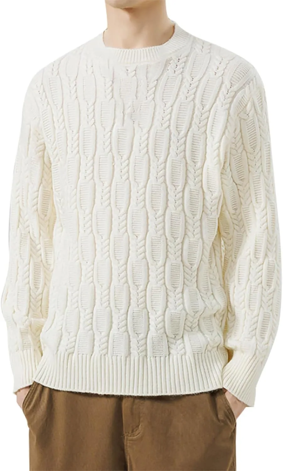 Мужской оверсайз свитер с косой вязкой, лонгслив
Мужской оверсайз свитер с косой вязкой, лонгслив