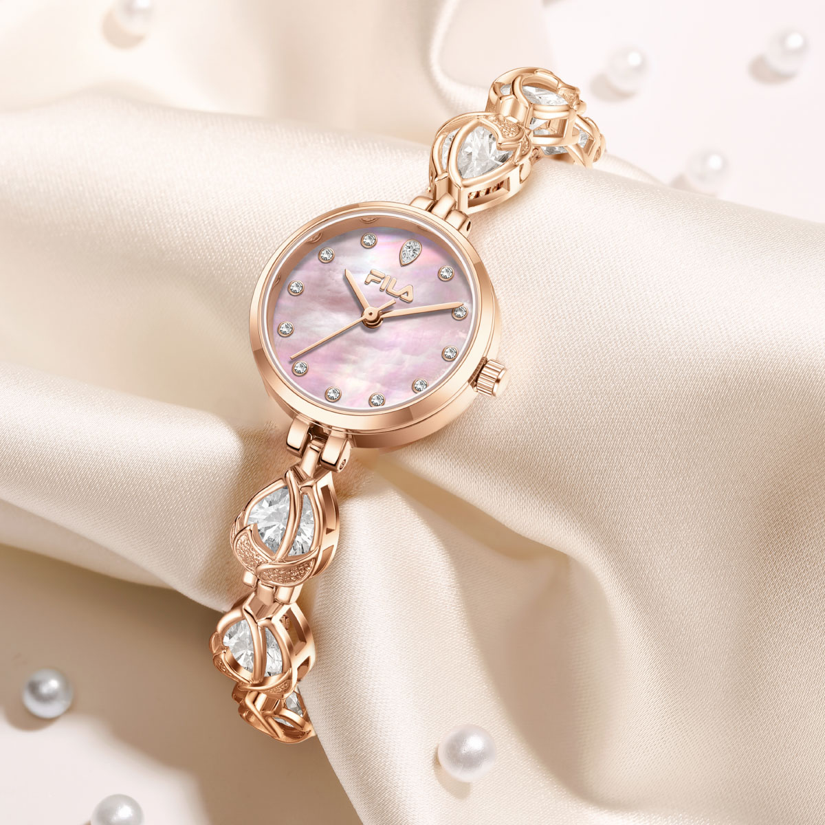 Женские часы кварцевый механизм стальной браслет циферблат цвет mother of pearl FILA
Женские часы кварцевый механизм стальной браслет циферблат цвет mother of pearl FILA