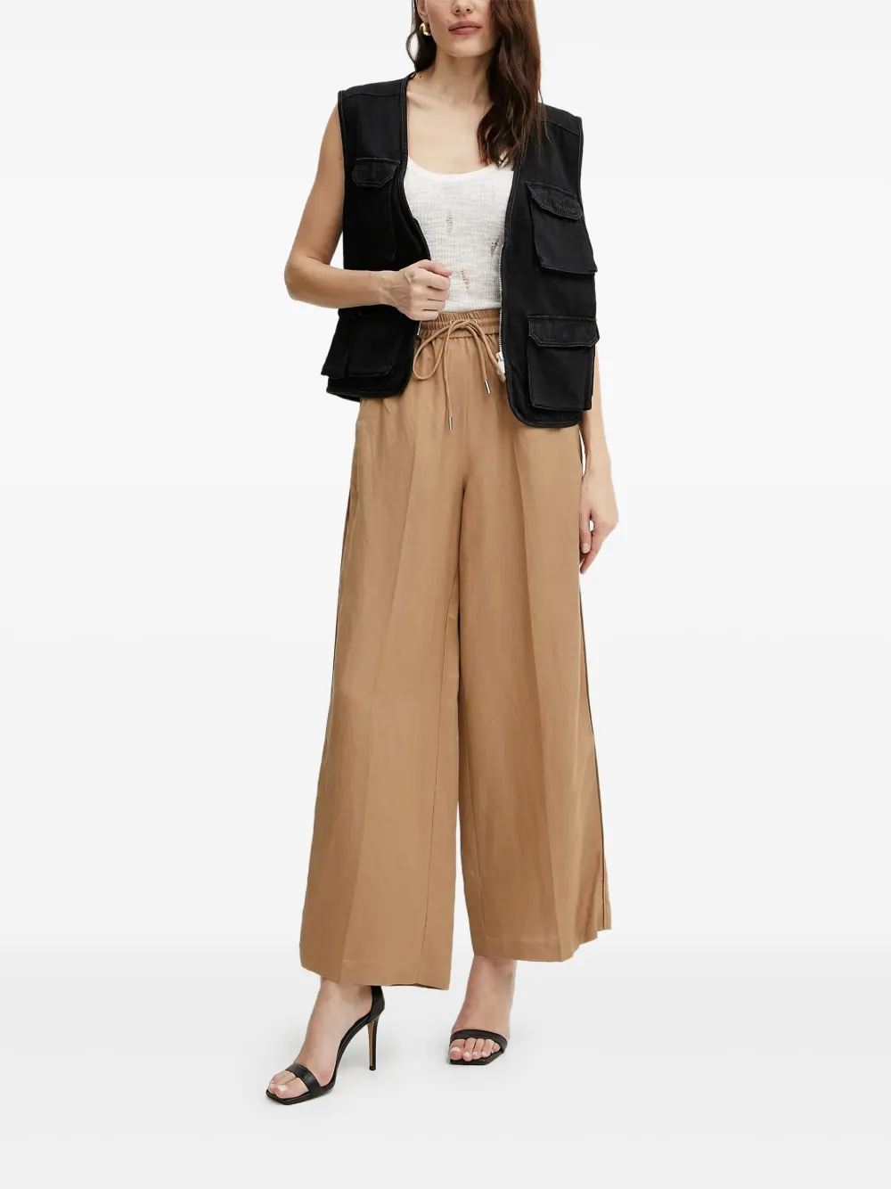 Брюки широкого кроя с завязками KARL LAGERFELD, коричневый
Брюки широкого кроя с завязками KARL LAGERFELD, коричневый