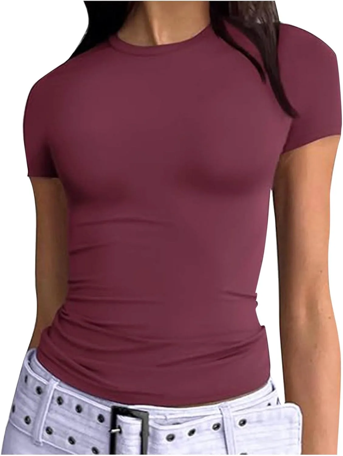 Топ для женщин 2025, короткий, однотонный, с короткими рукавами и корсетным кроем
Топ для женщин 2025, короткий, однотонный, с короткими рукавами и корсетным кроем