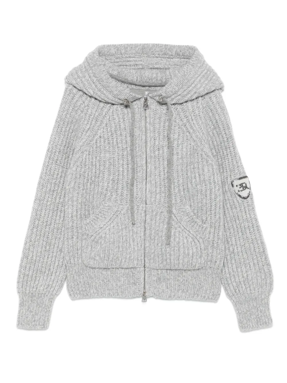 Ребристый кардиган с капюшоном на молнии Ermanno Scervino, серый
Ребристый кардиган с капюшоном на молнии Ermanno Scervino, серый