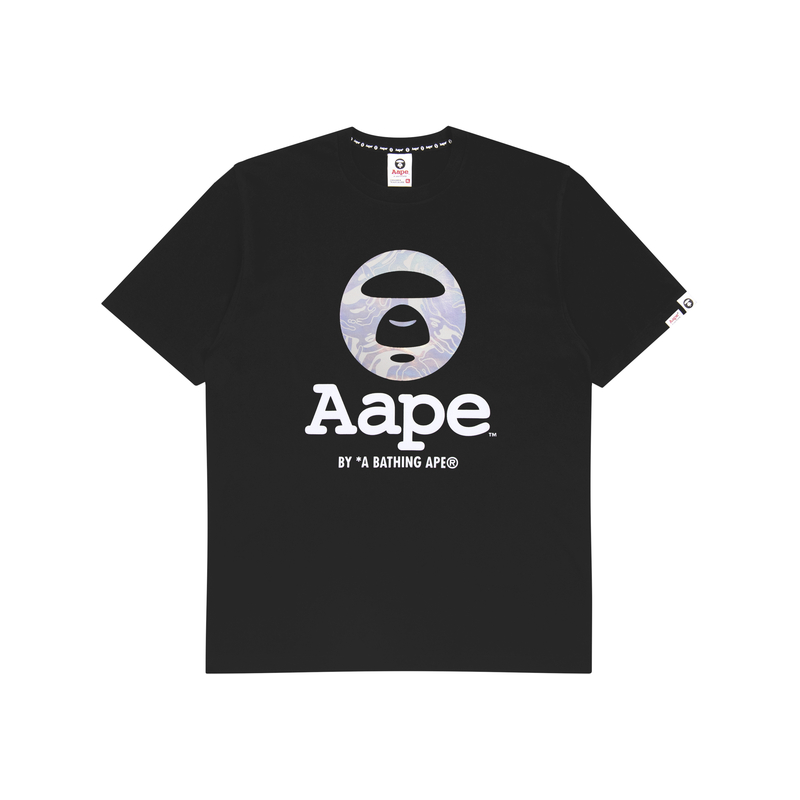 Футболка Aape из хлопка с принтом логотипа, черная BKX 
Футболка Aape из хлопка с принтом логотипа, черная BKX