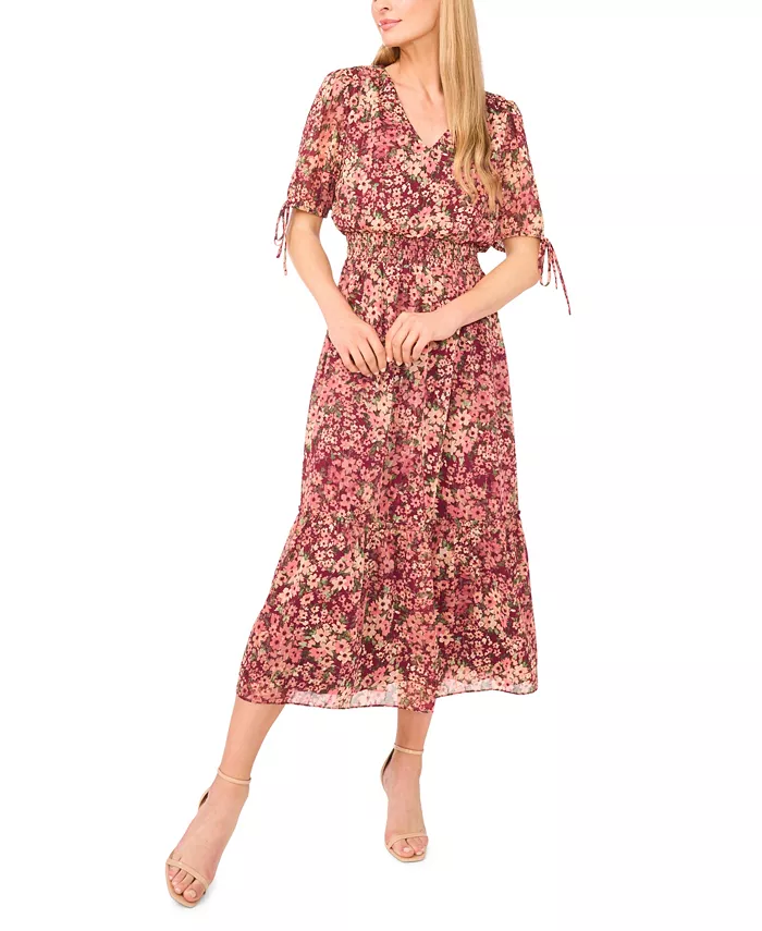 Женское платье макси с присборенной талией и V-образным вырезом CeCe, фиолетовый
Женское платье макси с присборенной талией и V-образным вырезом CeCe, фиолетовый