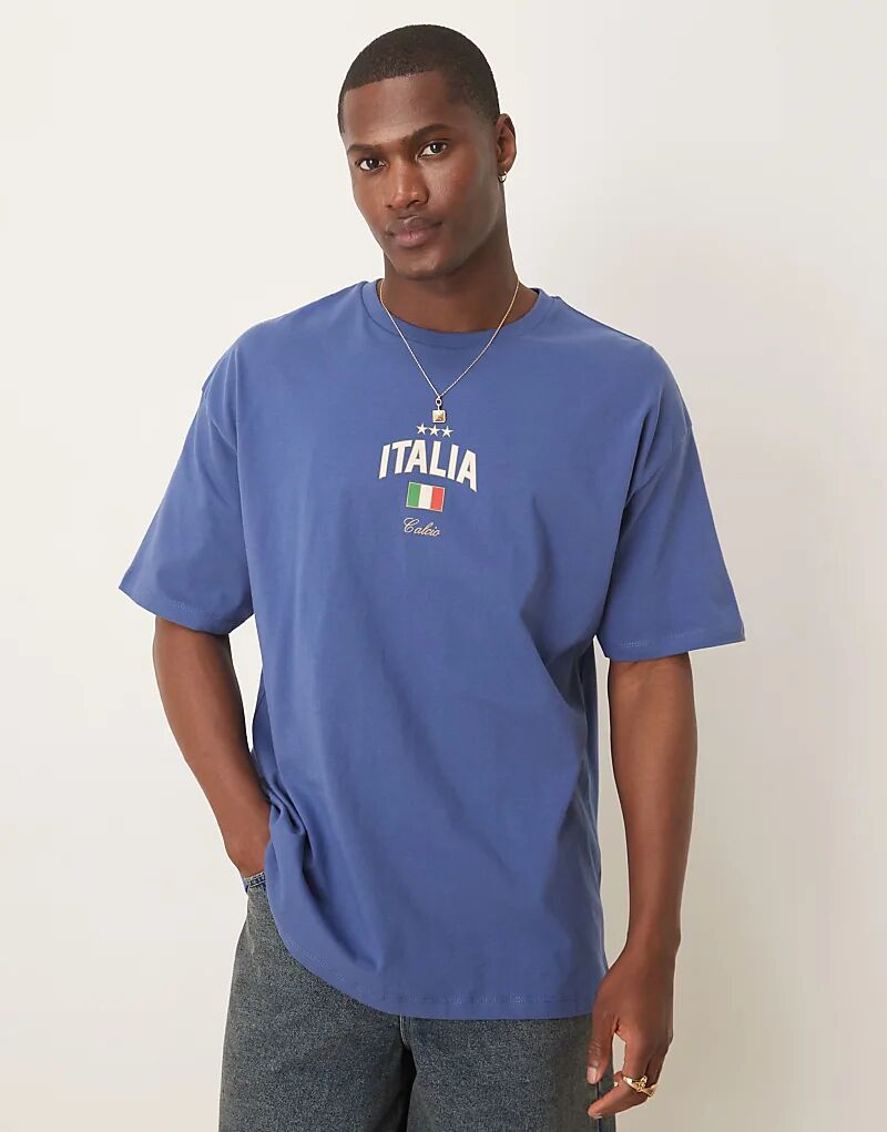 Футболка оверсайз синего цвета с принтом «Италия» на груди ASOS DESIGN
Футболка оверсайз синего цвета с принтом «Италия» на груди ASOS DESIGN
