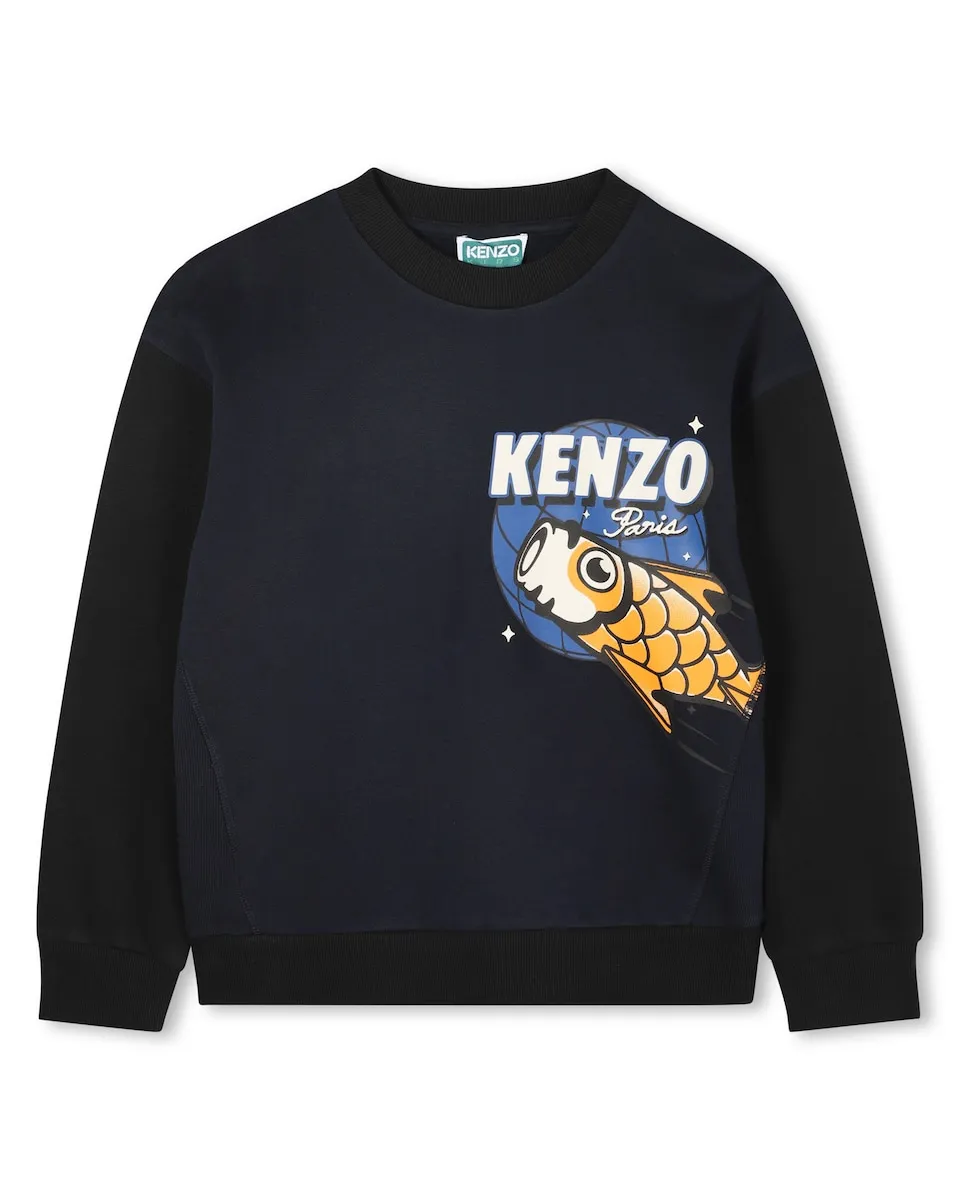Синяя детская толстовка из хлопка Kenzo Kids, темно-синий
Синяя детская толстовка из хлопка Kenzo Kids, темно-синий