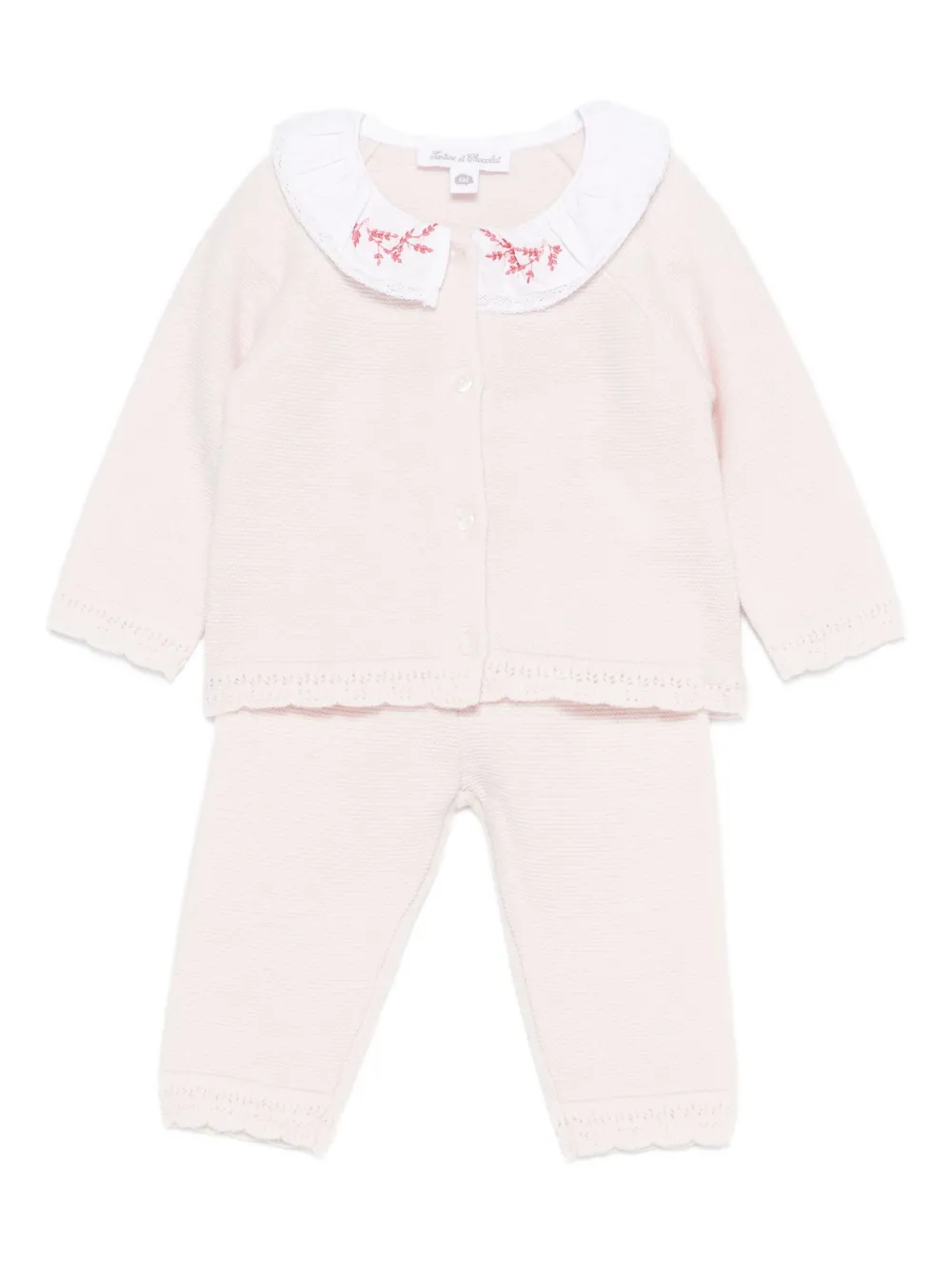 Вязаный боди с вышитым воротничком Tartine Et Chocolat, розовый
Вязаный боди с вышитым воротничком Tartine Et Chocolat, розовый