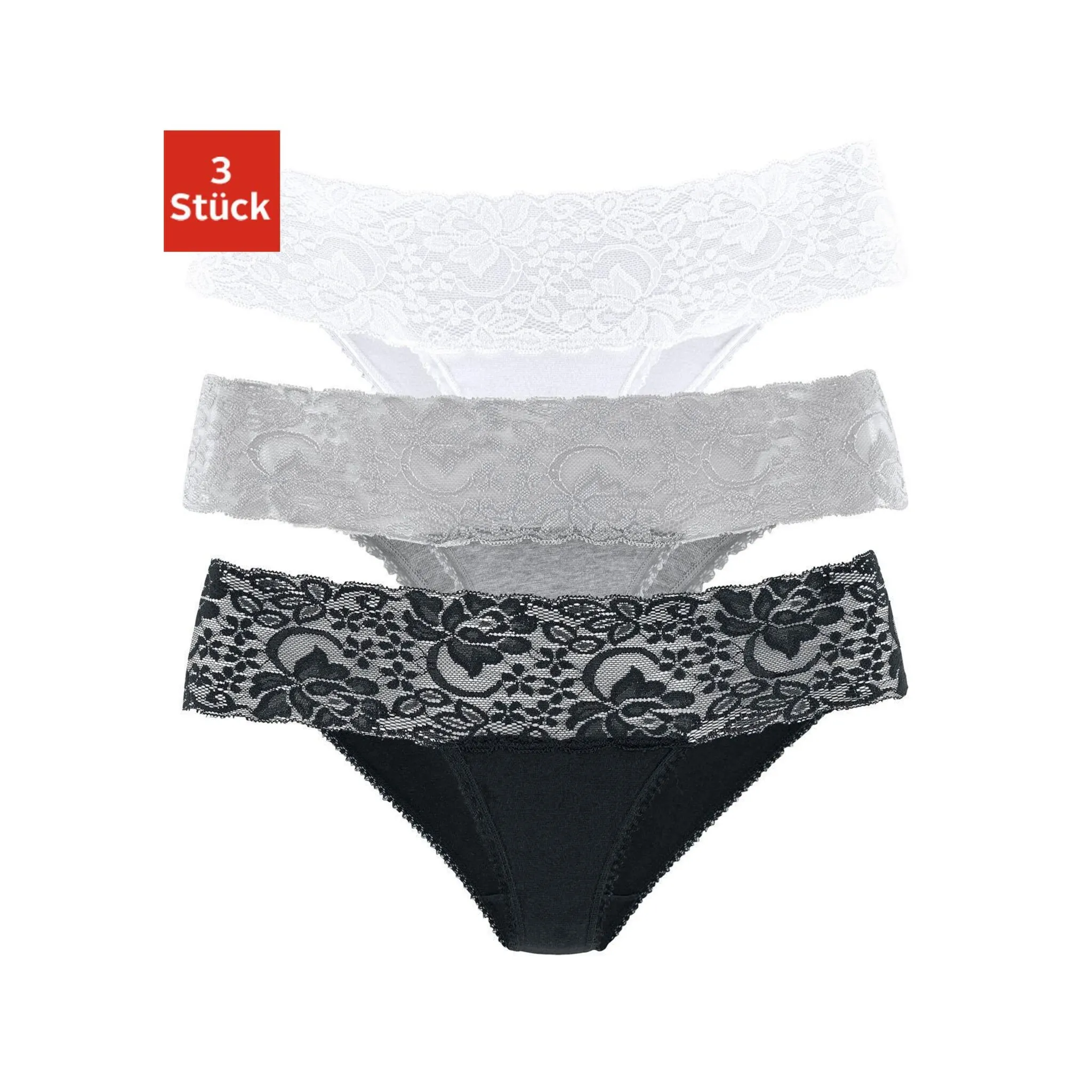 Трусики Vivance Brasil (3 шт.) из эластичного хлопка с цветочным кружевом, белый
Трусики Vivance Brasil (3 шт.) из эластичного хлопка с цветочным кружевом, белый