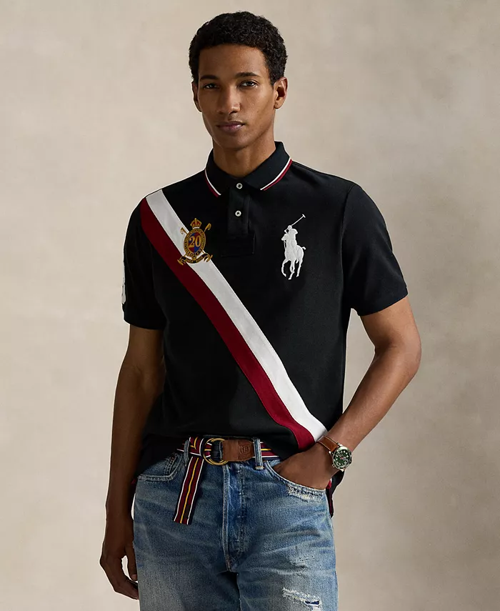Мужская поло Custom Slim Fit к 20-летию Polo Ralph Lauren, черный
Мужская поло Custom Slim Fit к 20-летию Polo Ralph Lauren, черный