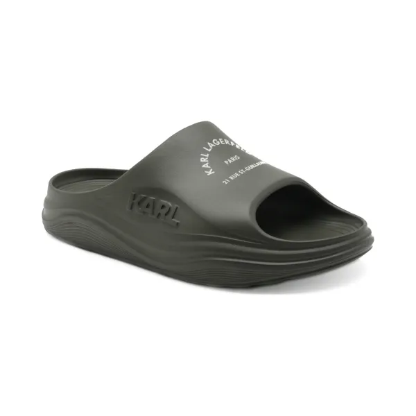 Тапочки Skoona maison karl Karl Lagerfeld, хаки 
Тапочки Skoona maison karl Karl Lagerfeld, хаки