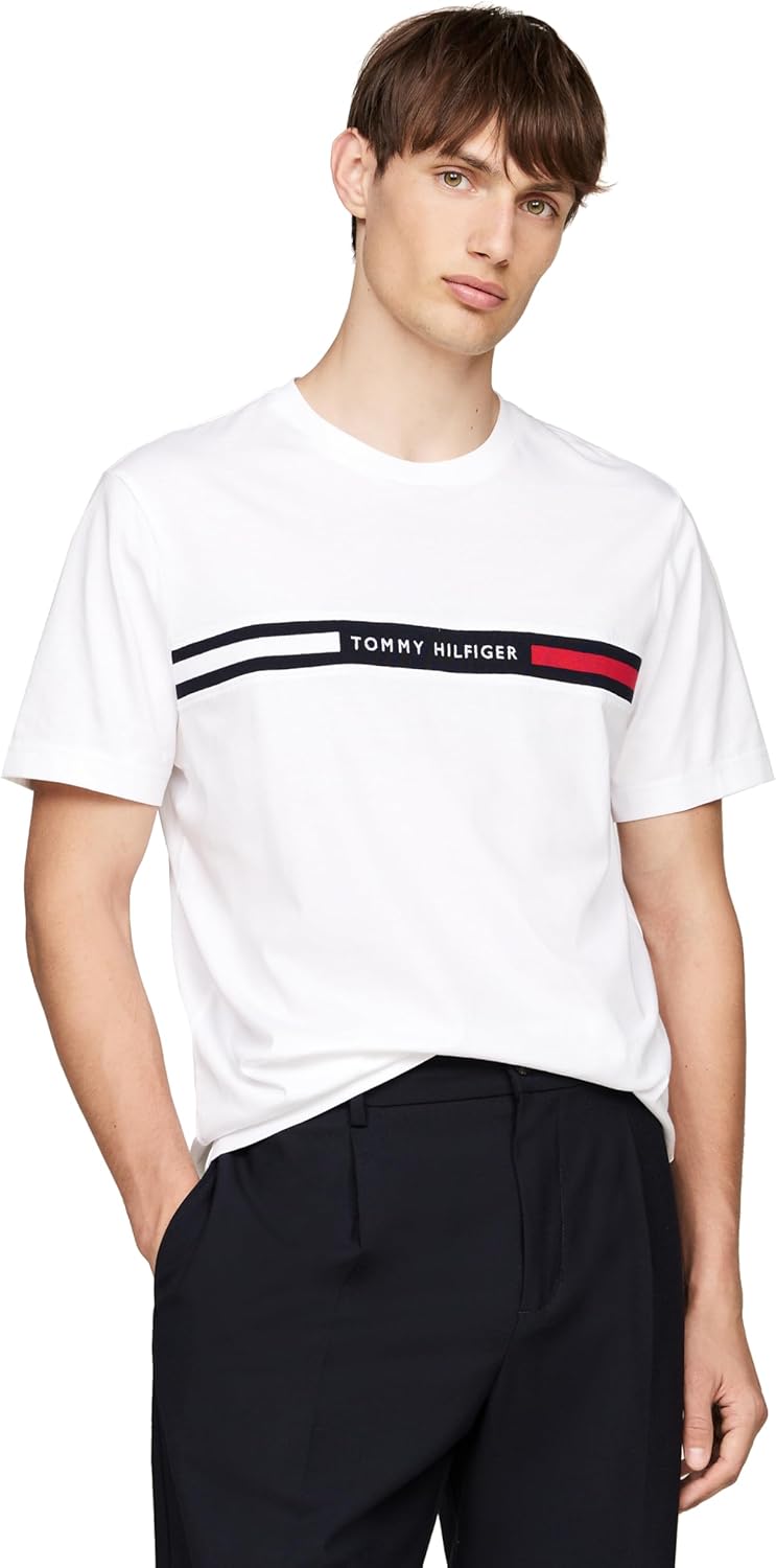 Мужские хлопковые футболки Tommy Hilfiger с коротким рукавом и фирменным логотипом в полоску, также доступны в размерах для больших и высоких женщин., White, Белый, Мужские хлопковые футболки Tommy Hilfiger с коротким рукавом и фирменным логотипом в полос
Мужские хлопковые футболки Tommy Hilfiger с коротким рукавом и фирменным логотипом в полоску, также доступны в размерах для больших и высоких женщин., White, Белый, Мужские хлопковые футболки Tommy Hilfiger с коротким рукавом и фирменным логотипом в полос