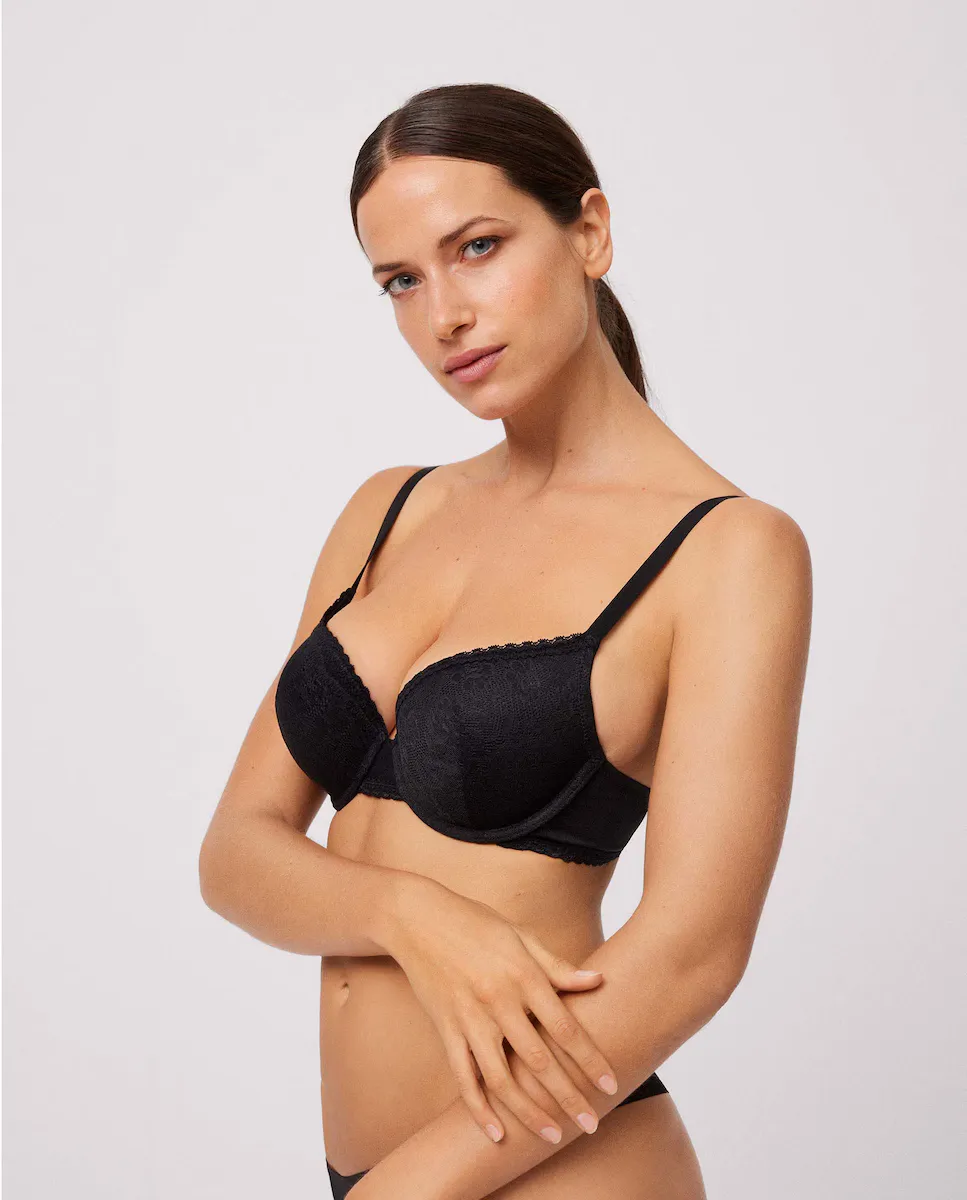 Бюстгальтер пуш-ап с кружевными деталями и универсальностью Ysabel Mora, черный
Бюстгальтер пуш-ап с кружевными деталями и универсальностью Ysabel Mora, черный