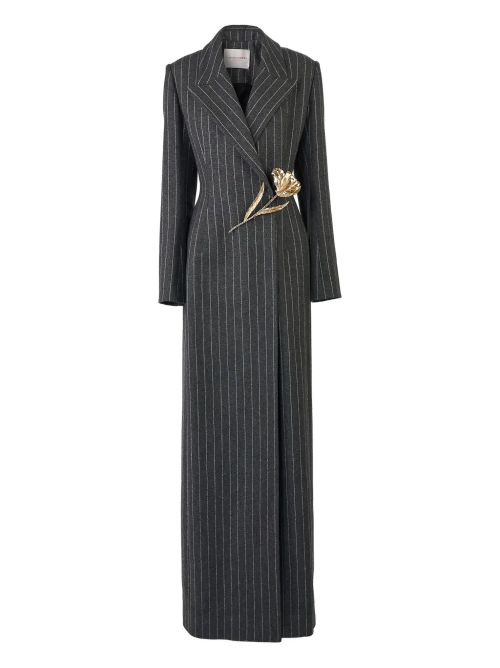 Пальто в тонкую полоску с заостренными лацканами Carolina Herrera, серый
Пальто в тонкую полоску с заостренными лацканами Carolina Herrera, серый