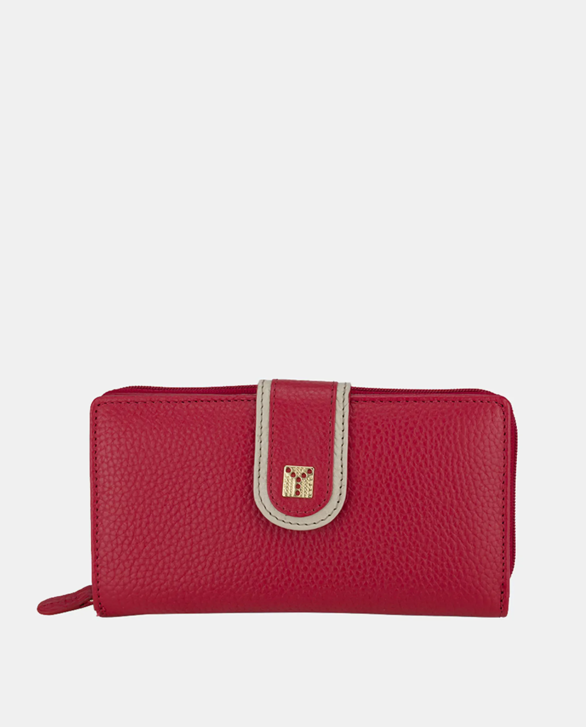 Женский большой кошелек YANCCI из кожи с широкой контрастной отделкой цвета ivory на ремешке и металлическим логотипом золотого цвета, красный
Женский большой кошелек YANCCI из кожи с широкой контрастной отделкой цвета ivory на ремешке и металлическим логотипом золотого цвета, красный