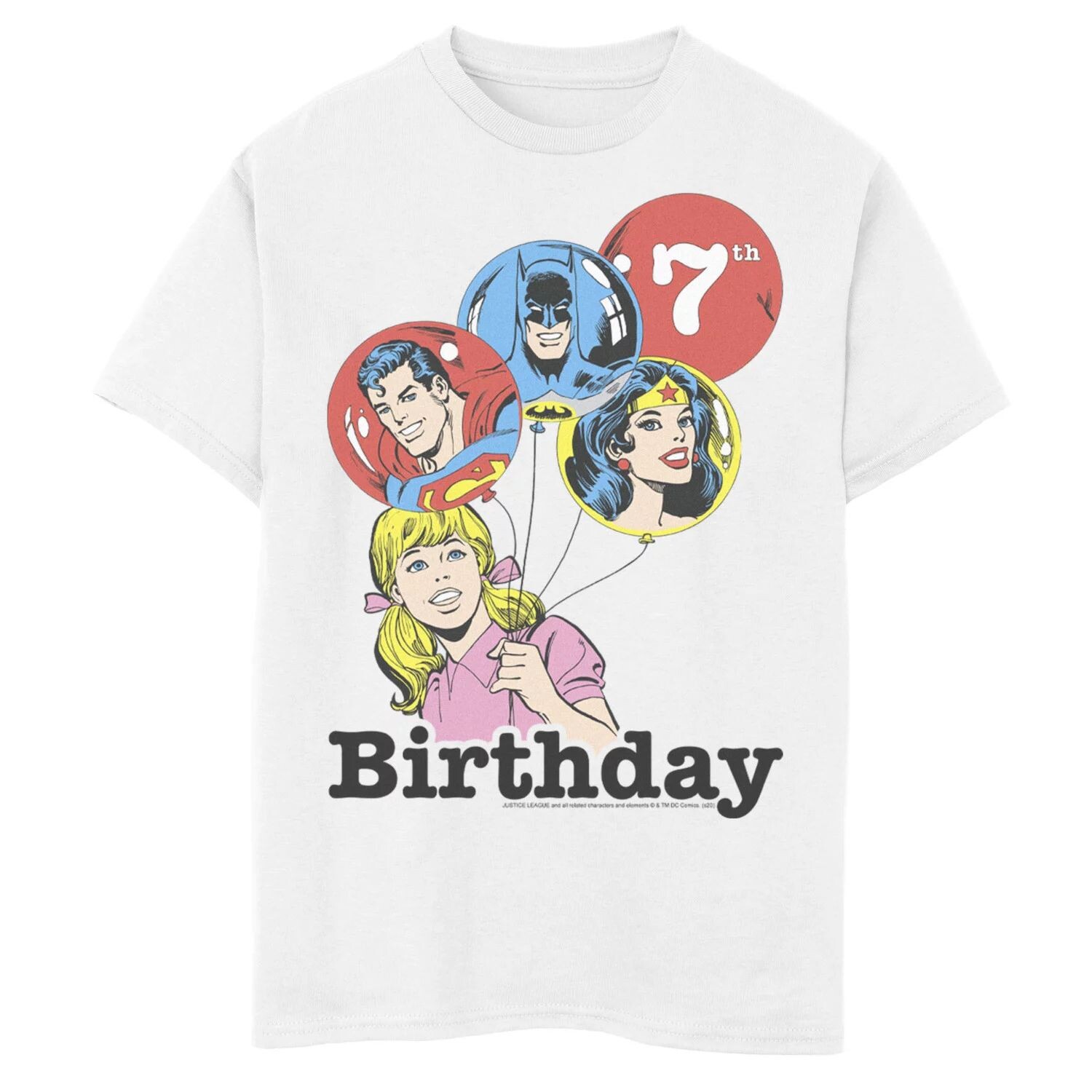 Футболка с воздушными шарами и графическим рисунком на 7-й день рождения для мальчиков 8–20 лет из комиксов DC Comics «Лига справедливости» DC Comics
Футболка с воздушными шарами и графическим рисунком на 7-й день рождения для мальчиков 8–20 лет из комиксов DC Comics «Лига справедливости» DC Comics