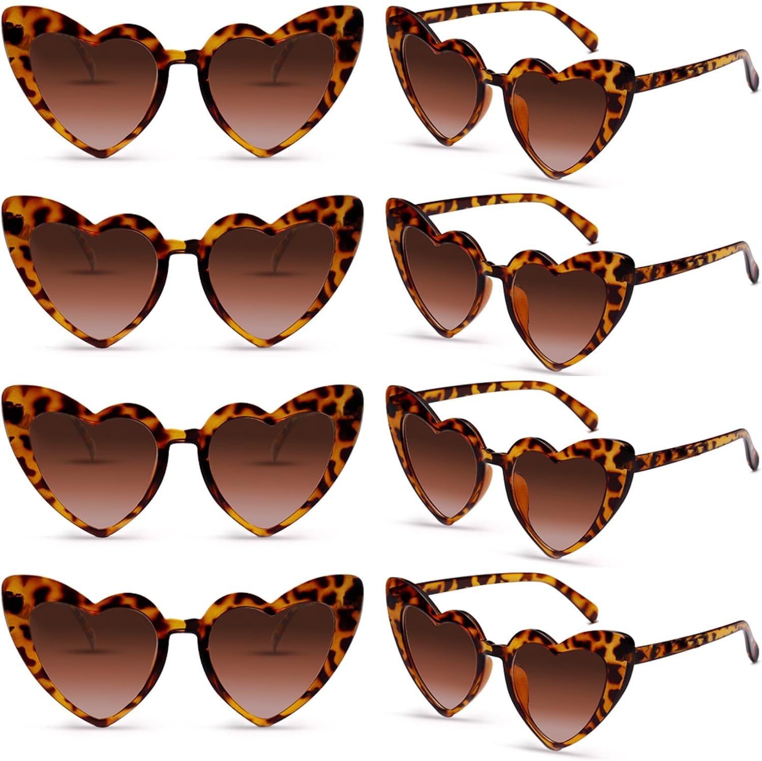 Набор из 8 солнцезащитных очков в форме сердца для женщин, ретро-очки «кошачий глаз» в форме сердца, сувениры для девичника, классические очки оптом SUNOVELTIES, Leopard
Набор из 8 солнцезащитных очков в форме сердца для женщин, ретро-очки «кошачий глаз» в форме сердца, сувениры для девичника, классические очки оптом SUNOVELTIES, Leopard