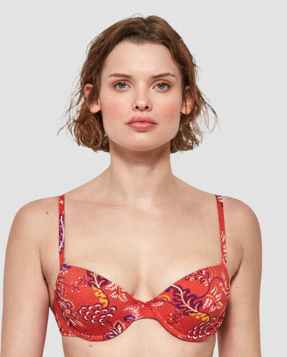 Верх бикини на косточках и поролоне из ткани с принтом Gisela, мультиколор
Верх бикини на косточках и поролоне из ткани с принтом Gisela, мультиколор