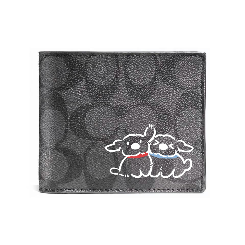COACH Кожаный кошелек 3 в 1 для мужчин черный, Puppies Snuggling
COACH Кожаный кошелек 3 в 1 для мужчин черный, Puppies Snuggling