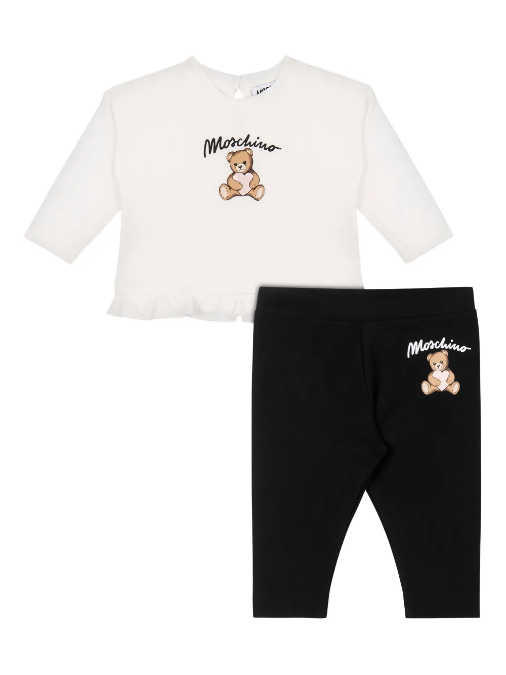 Комплект из футболки и легинсов Moschino Kids, белый
Комплект из футболки и легинсов Moschino Kids, белый