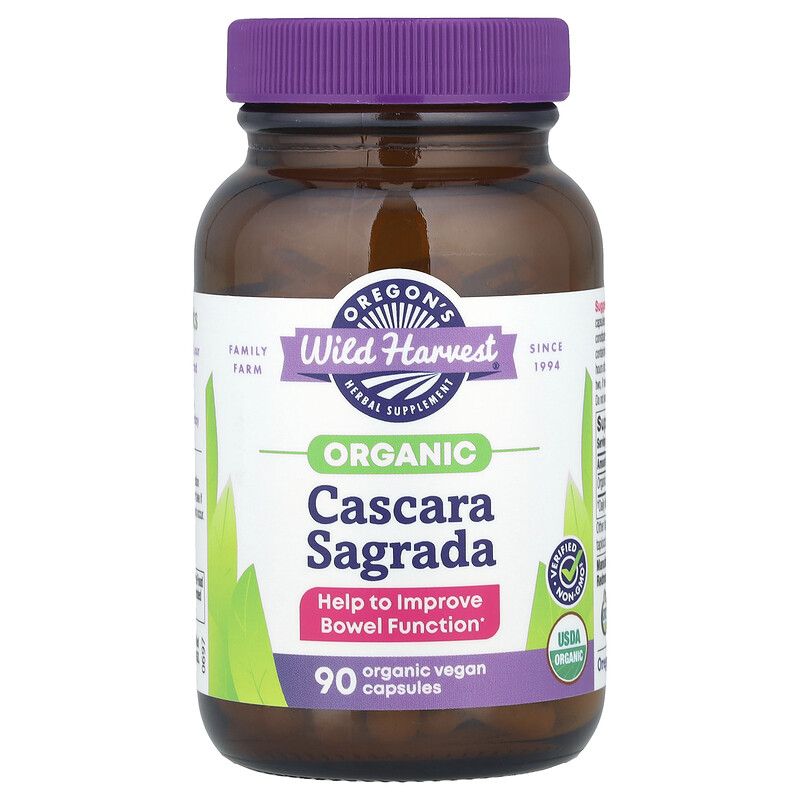 Oregon's Wild Harvest, Organic Cascara Sagrada`` 90 органических веганских капсул
Oregon's Wild Harvest, Organic Cascara Sagrada`` 90 органических веганских капсул
