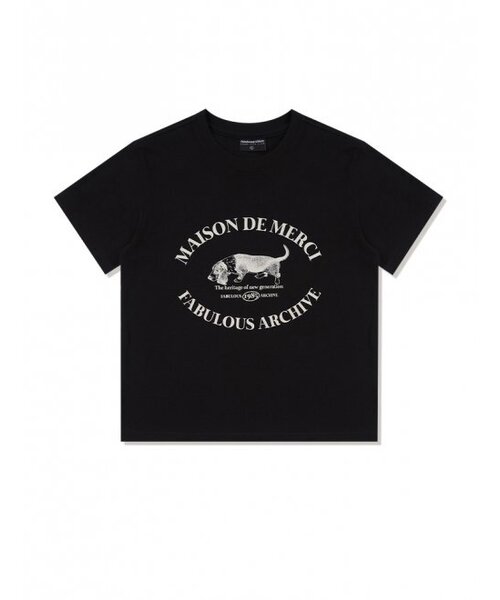 Женская футболка с коротким рукавом, однослойный трикотаж, логотип щенка FABULOUS ARCHIVE, черная
Женская футболка с коротким рукавом, однослойный трикотаж, логотип щенка FABULOUS ARCHIVE, черная